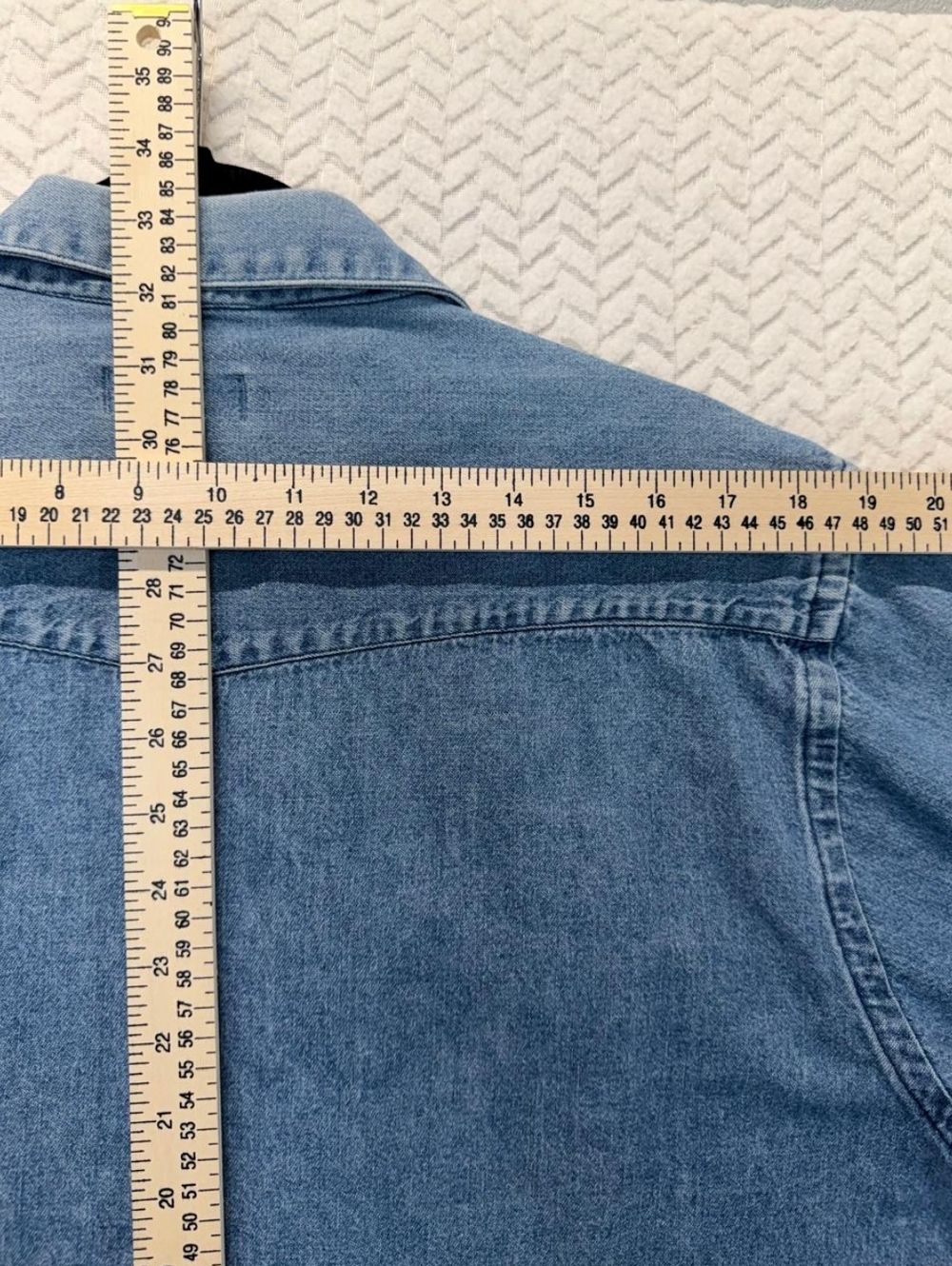 RARE Santa Fe Dry Goods Women Denim Western Shirt sz Large Made In HONG KONG EUC - Picture 13 of 14